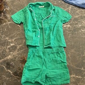 Monoprix Green Kids Pajama Set 5y